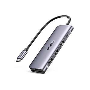 UGREEN 6-in-1 USB-C Hub w/ 4k HDMI, 3x USB, SD/TF $9