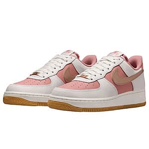 Nike Air Force 1 '07 SE women's casual shoe in Rust Pink, Bronze, and White colorway.