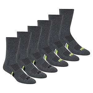 6-Pk Puma Men's Athletic Crew Socks (Size 10-13) $8.50