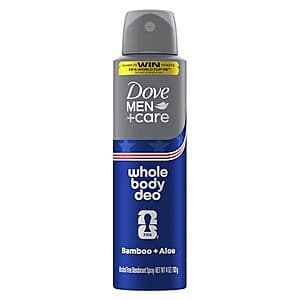 4oz Dove Men Whole Body Aluminum-Free Deodorant Spray (Bamboo + Aloe) $2.45 w/ S&S