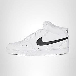 Nike Men's Court Vision Mid Next Nature Shoes (White/Black/White) $57 + Free S&H