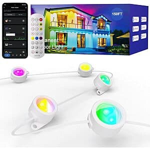 Prime: Hutakuze RGB LED Smart Permanent Outdoor String Lights: 150' $24, 100' $20.80 + Free Shipping