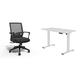 Cartwright Ergonomic Fabric Task Chair + 48" FlexiSpot E2 Electric Standing Desk $180 + Free Shipping