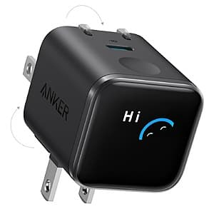 Anker Nano 45W USB C Smart Display GaN Wall Charger $28