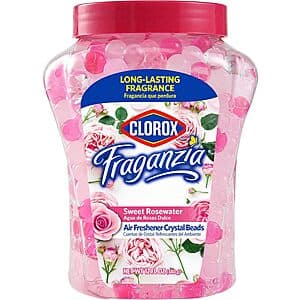 12-Oz Clorox Fraganzia Crystal Gel Beads Air Freshener (Sweet Rosewater) $1.25 & More