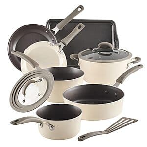 10-Piece Rachael Ray Nonstick Cookware Pots & Pans Set (Almond or Gray) $80 + Free Shipping