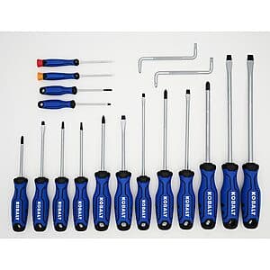 18-Pc Kobalt 8" Magnetic Screwdriver Set $20 + Free S&H