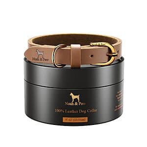 Select Accts: Noah & Paw Oil-Wax Genuine Leather Dog Collars (Various) $22.90