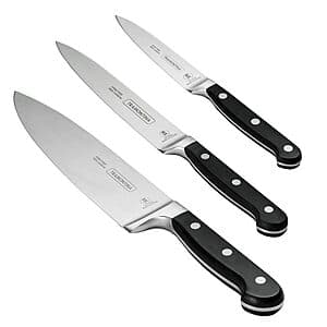 3-Piece Tramontina Pro Series Forged Kitchen Knife Starter Set (Black/Steel) $47.50 + Free Shipping