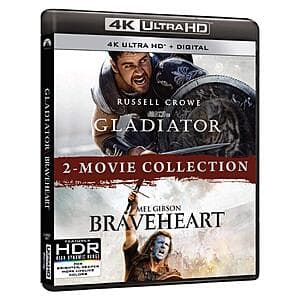 Gladiator/Braveheart 2-Movie Collection (4K Ultra HD + Digital) $21.50