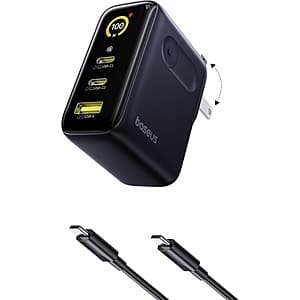 Baseus Picogo 100W Max 3-Port USB-C GaN Charger w/ Display & Touch Control $30 & More + Free S&H