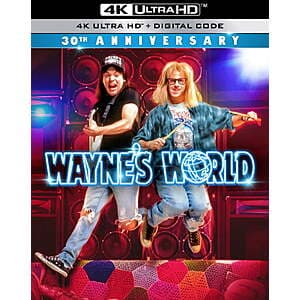 Wayne's World 4K Ultra HD Blu-ray case with digital copy code.