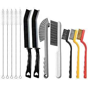 12-Pc Crevice Cleaning Brush Set w/ Straw & Angled Brushes $3