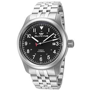 42mm Glycine Combat Field Black Dial Men's Automatic Watch $399 + Free S&H