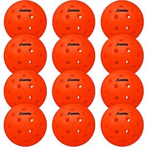 12-Count Franklin Sports X-40 Outdoor Pickleballs (Ember) $12