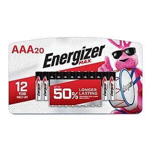 20-Pack Energizer MAX AAA Alkaline Batteries $7.55 w/ Subscribe & Save
