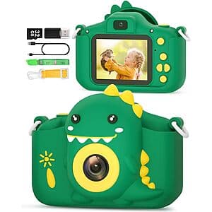 Hangrui Kids Digital Toy Dinosaur Camera + 32GB SD Card $10