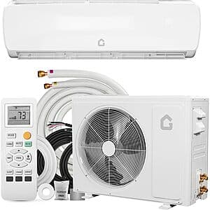 GarveeHome mini split air conditioner unit with indoor and outdoor components, white finish, 12000BTU capacity rated at SEER 19.