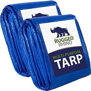 2-Pack 15'x15' Rugged Rhino 5mm Heavy Duty Waterproof Tarp (Blue) $22.45