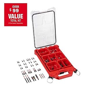Milwaukee Packout Organizer with 90 Piece Impact Bit Set $34.97