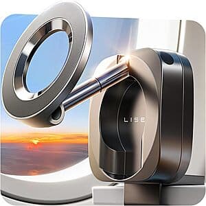 LISEN phone holder device designed for mounting on airplane trays or desks, supporting smartphones during travel.