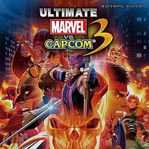 Ultimate Marvel vs. Capcom 3 game cover art featuring Marvel and Capcom characters in dynamic fighting poses.