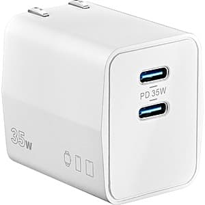 Insignia 2-Port up to 35W USB-C Port Wall Charger (White) $8 + Free S&H