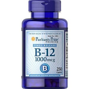 Prime Members: 250-Count Puritan's Pride Vitamin B-12 1000 Mcg Caplets $3.05 + Free Shipping
