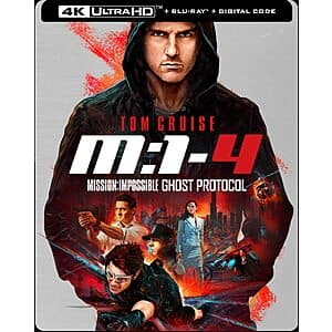 Select Accts: Mission: Impossible Ghost Protocol Steelbook (4K/Blu-ray/Digital) $13.90