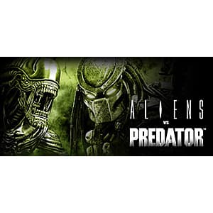 Aliens vs. Predator PC game cover art featuring the iconic Alien and Predator franchises.