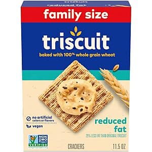 Select Accts: 11.5-Oz Triscuit Reduced Fat Whole Grain Wheat Crackers $2.50 w/ S&S