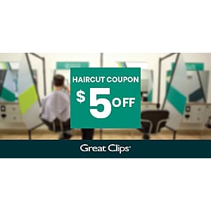 Great Clips storefront or salon interior with professional barber chair and styling stations.