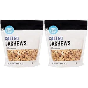2-Pack 16-Oz Happy Belly Cashews (Roasted and Sea Salted) $10.50