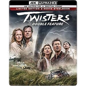 Twisters Double Feature Limited Edition 2-Movie Steelbook (4K Ultra HD + Digital) $36 + Free Shipping