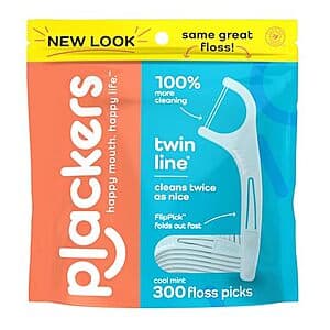 300-Count Plackers Micro Line Dental Floss Picks (Cool Mint) $5.50 w/ Subscribe & Save
