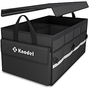 Prime Members: K Knodel Collapsible Car Trunk Storage Organizer w/ Lid Cover (Black) $16 + Free Shipping