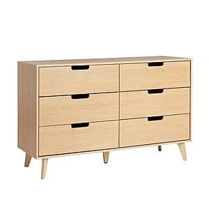 52" Walker Edison Modern 6-Drawer Dresser/Storage Organizer (Riviera) $145.35 + Free S/H