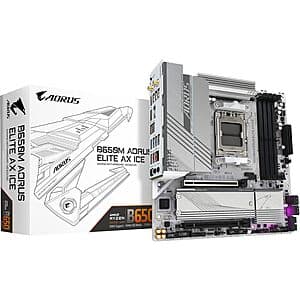 GIGABYTE B650M AORUS Elite AX ICE AM5 LGA 1718 AMD M-ATX Motherboard $160.80 + Free Shipping