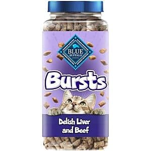 12-oz Blue Buffalo Bursts Crunchy Cat Treats (Chicken Liver & Beef) $3.85 w/ S&S
