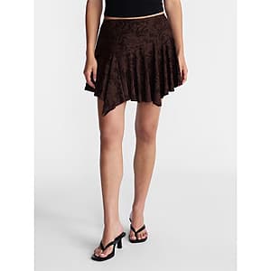 No Boundaries Women's Asymmetrical Mini Lace Skirt (2 Colors) $3