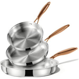 3-Piece Carote Tri-Ply Stainless Steel Frying Pan Set (8", 10", 12") $40 + Free Shipping