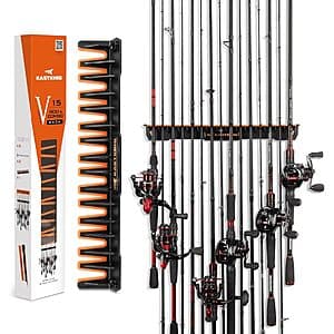 15-Rod Kastking V15 Wall Mount Vertical Fishing Rod Holder Rack $10