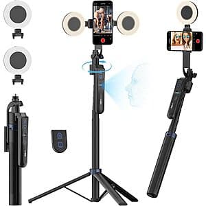 70" Uskeyvision 360 Rotation Face Tracking Selfie Stick Tripod w/ Lights & Remote $25.20 + Free S&H