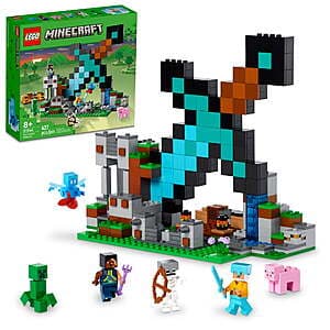 427-Piece LEGO Minecraft The Sword Outpost Building Set $30