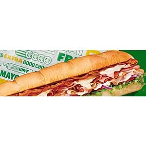 Select Subway Restaurants: 2x Footlong Subs $13, 6" Sub Meal $6.50, Footlong Sub $7 & More