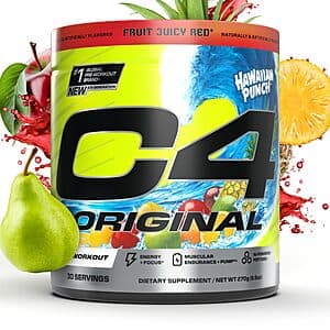 9.5-oz 30-servings C4 Original Sugar Free Pre Workout Powder (Hawaiian Punch) $14.75 w/ S&S