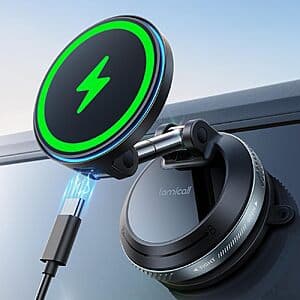 Lamicall 15W MagSafe Car Mount Charger w/ Dual USB-C Ports $16