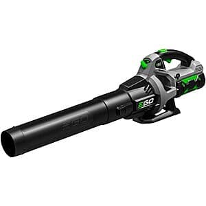 EGO POWER+ LB5302 cordless electric leaf blower with 2.5Ah rechargeable battery, black and green compact design.