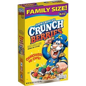 20.5-Oz Cap'n Crunch Cereal (Crunchberries) $3.30 w/ Subscribe & Save