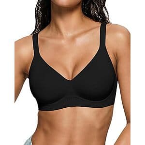 As Fairy Women's Wireless Full Coverage Seamless Jelly Push-Up Bra (Black) $15